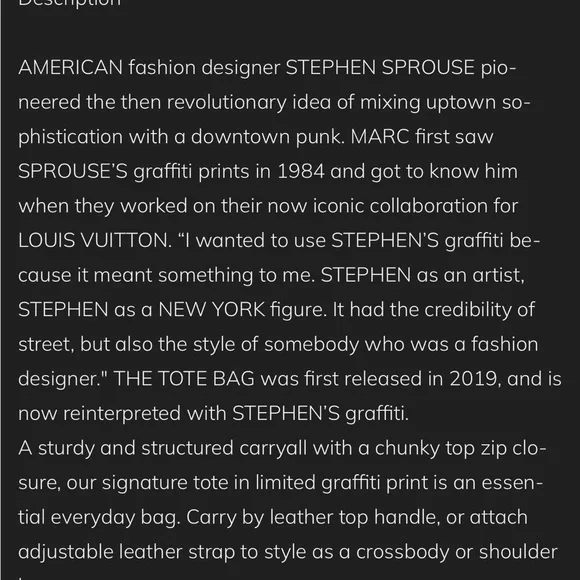 New Marc Jacobs x Stephen Sprouse Tote Bag - Picture 2 of 12